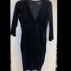 Lulu’s black velvet mini dress